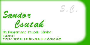 sandor csutak business card